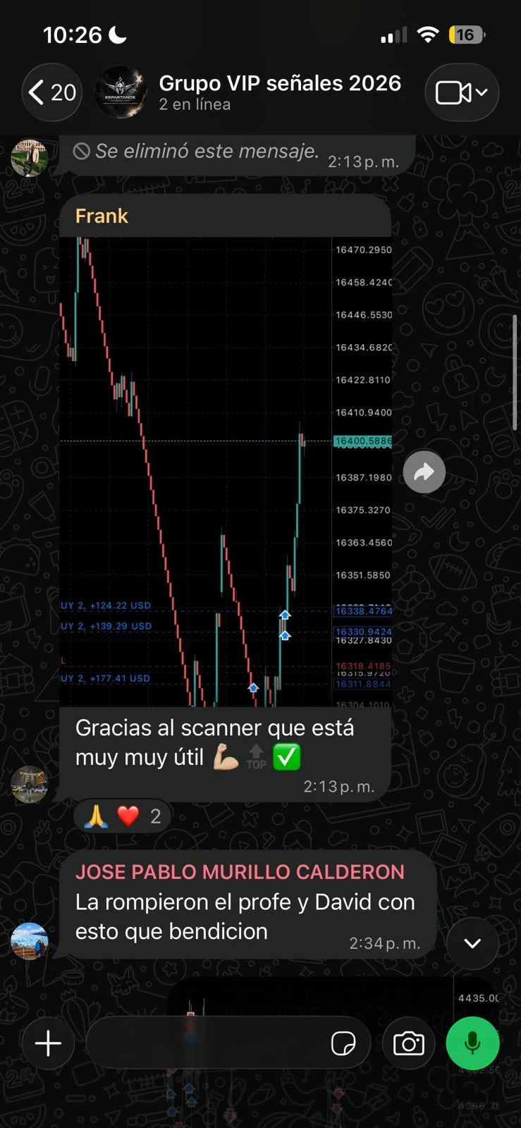 Captura del grupo VIP