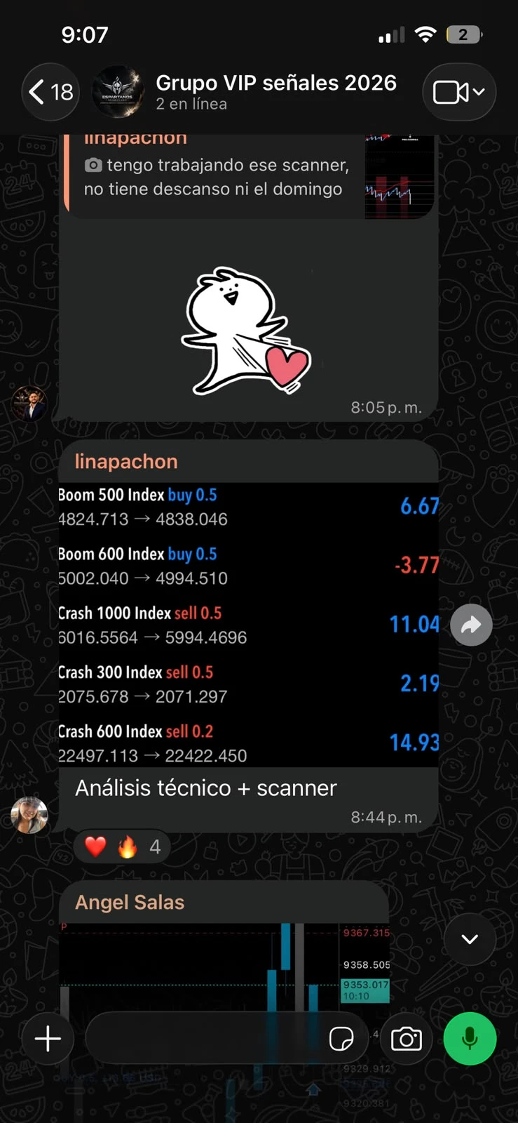 Captura del grupo VIP